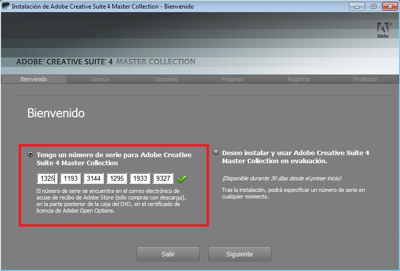 adobe cs6 master collection trial message